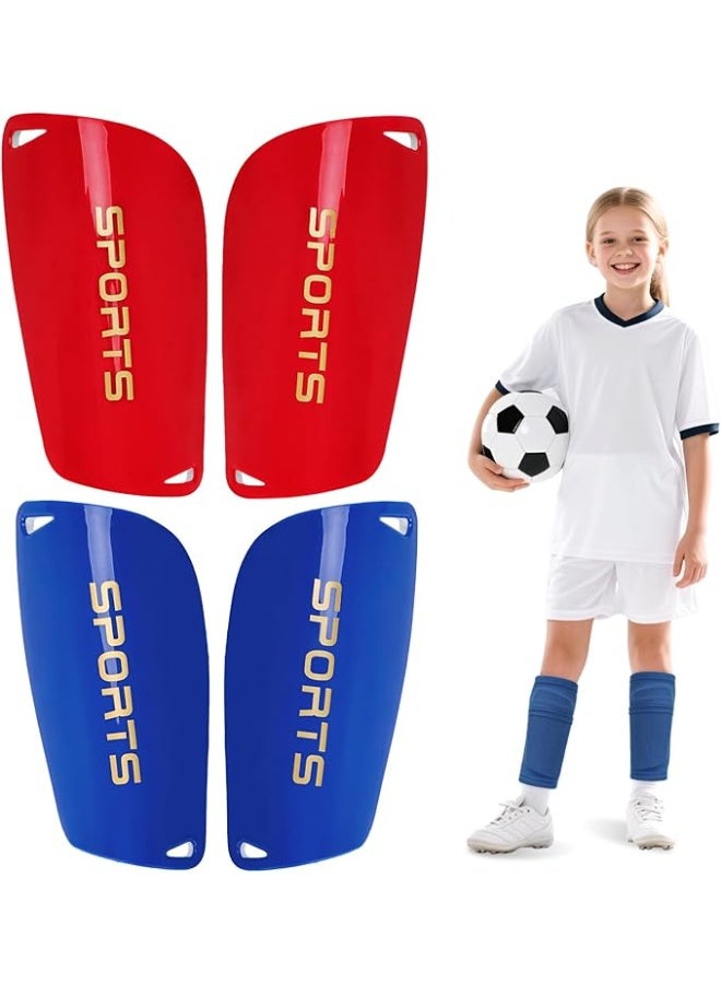 Kids Soccer Shin Guards 2 Pairs Slip-in Youth Shin Pads for Boys Girls, Lightweight PP+EVA Soccer Protective Gear Fits with Shin Guard Sleeves(not Included), Toddler to Teen Sizes Multiple Colors - Image 1